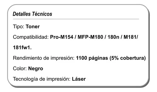 D_694957-MLA69464487979_052023-O.jpg Toner Alternativo 510a 204a Pro M180n Negro