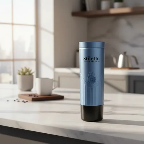 Cafetera Portátil Espresso Recargable 20 Bares Stiletto Azul