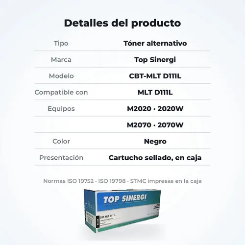 D_925004-MLA119867864997_102026-O Tóner Top Sinergi para Samsung M2020 / M2020W / M2070 / M2070W